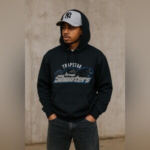 Trapstar Shooters Panther Graphic Hoodie Black Streetwear Pullover Medium